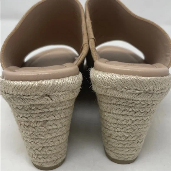 Stuart Weitzman Tan Suede-Like Espadrille Wedge Slip-On Sandals Size 7 - Picture 8 of 15